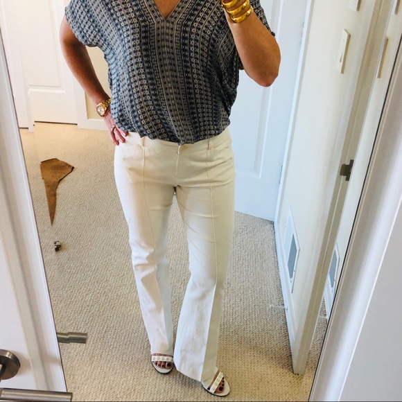 Chloe white cotton straight leg pants sz 44 - Picture 3 of 9